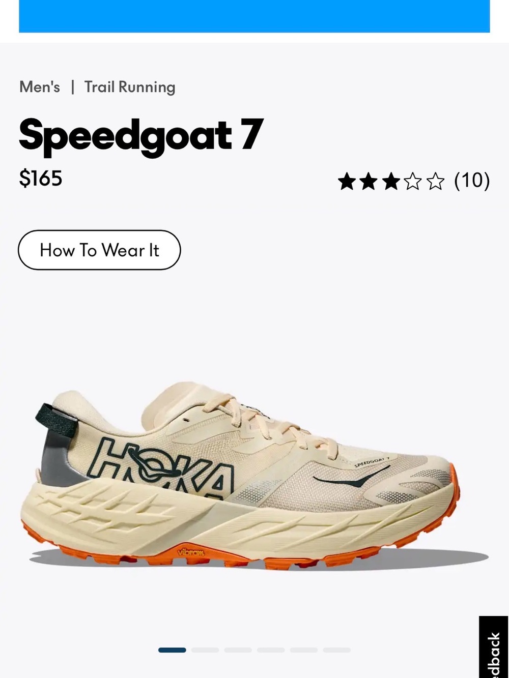 HOKA Speedgoat 7 Womens Trail Running Shoes — light yellow/Orange